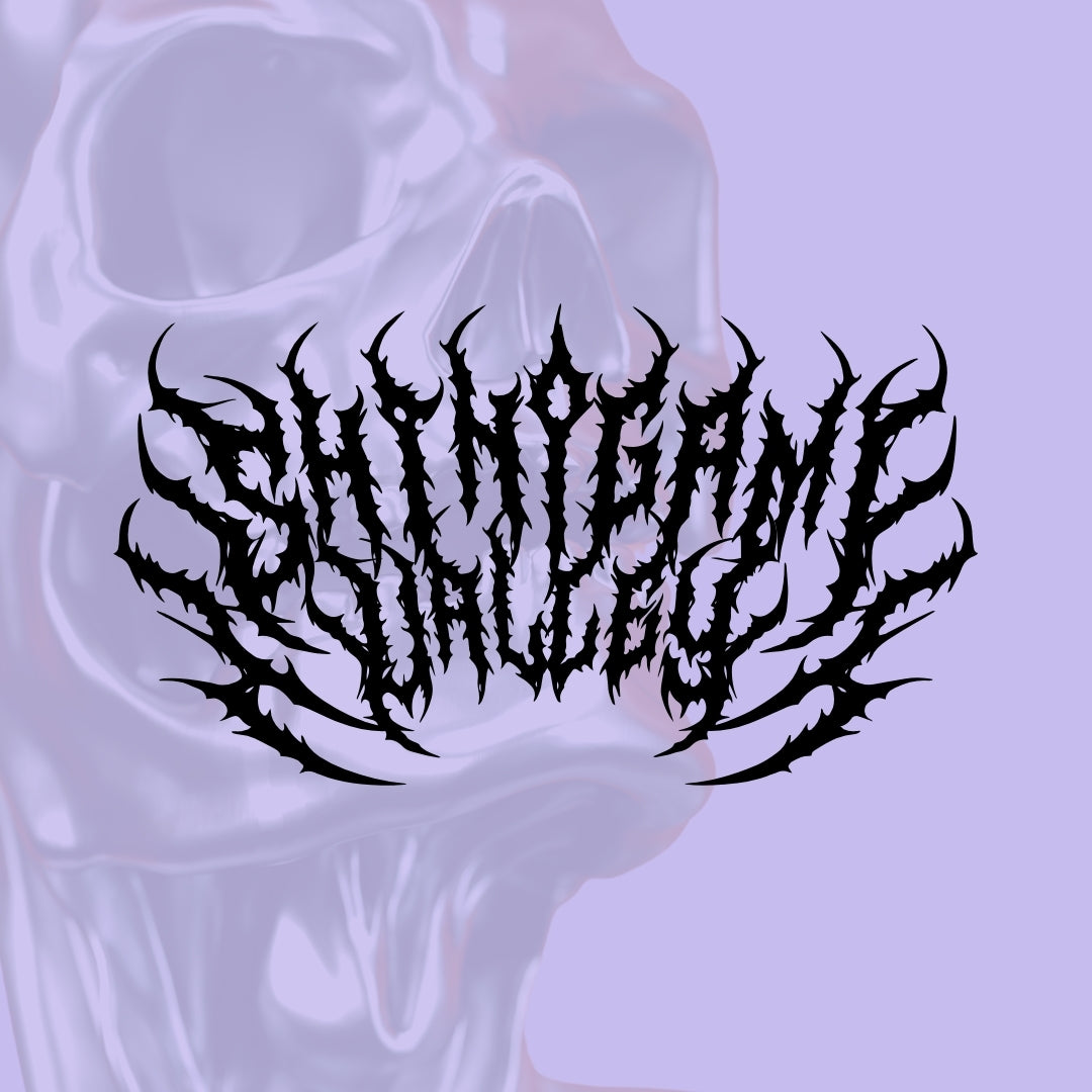 Heavy Metal Font Shinigami Valley Vinyl Decal