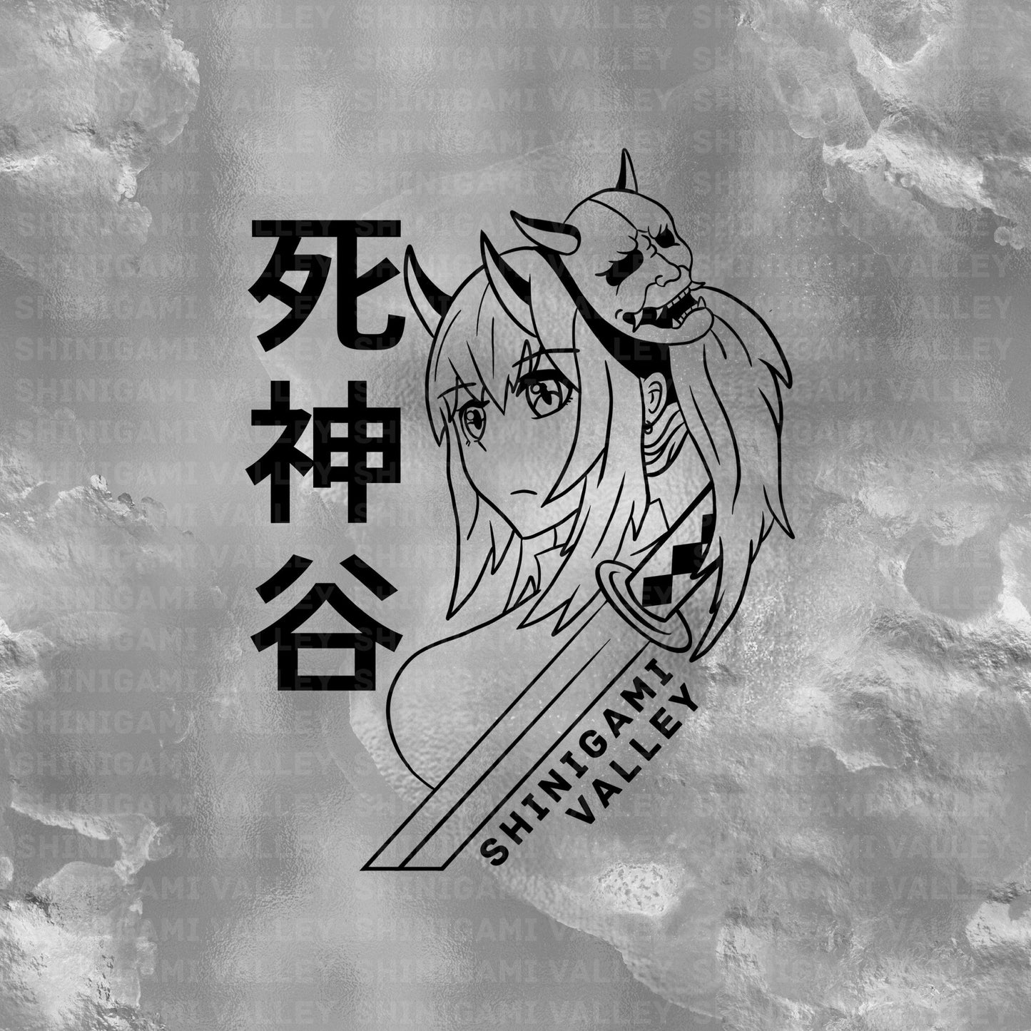 Japanese Anime Girl Mask Transfer Vinyl Decal - Looking Left
