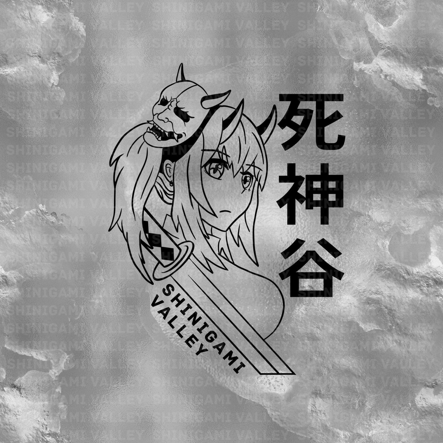 Japanese Anime Girl Mask Transfer Vinyl Decal - Looking Right