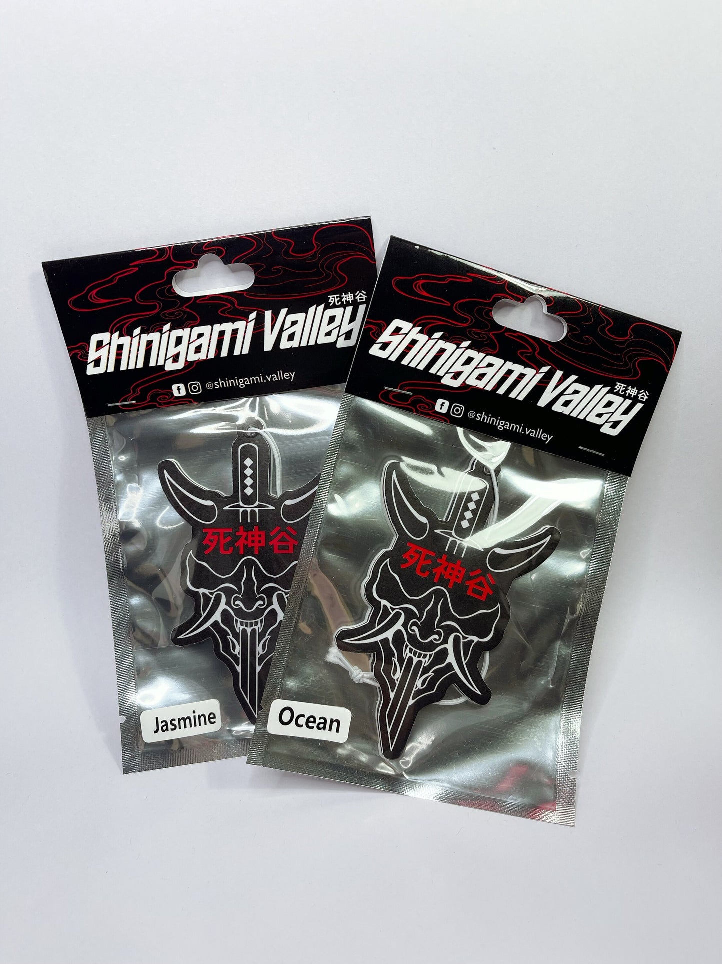 Japanese Mask Car Air Freshener (Shinigami Valley Logo)