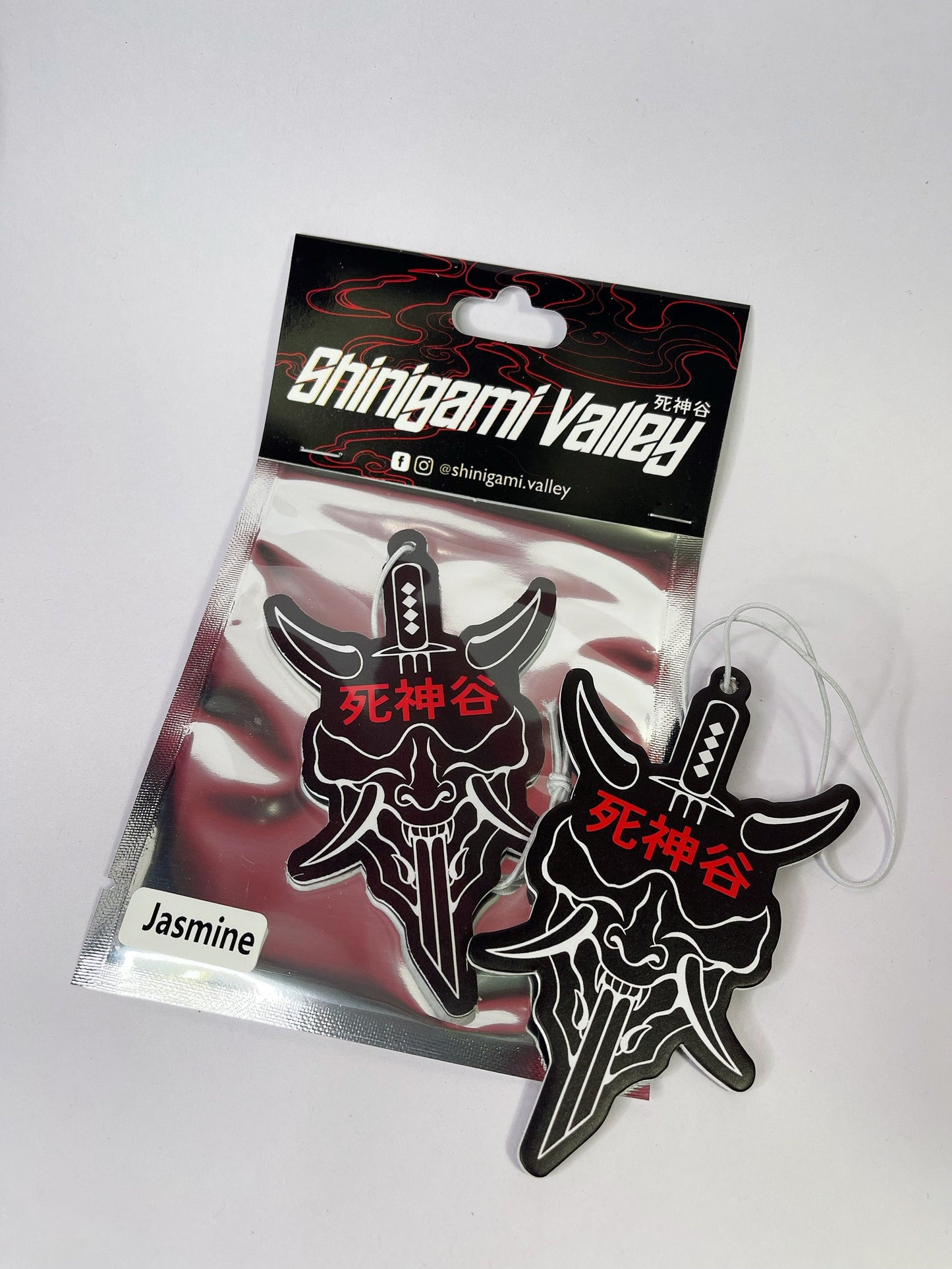 Japanese Mask Car Air Freshener (Shinigami Valley Logo)
